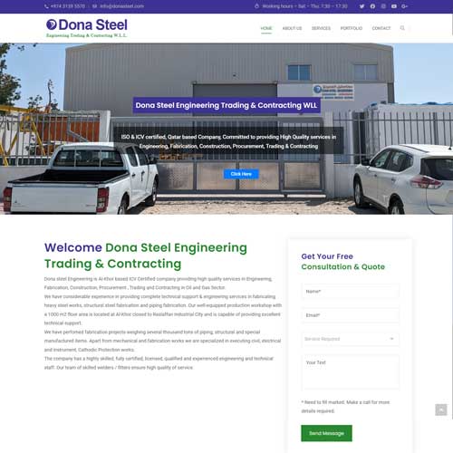 Steel Engineering Trading & Contracting Website designing work in Kottayam