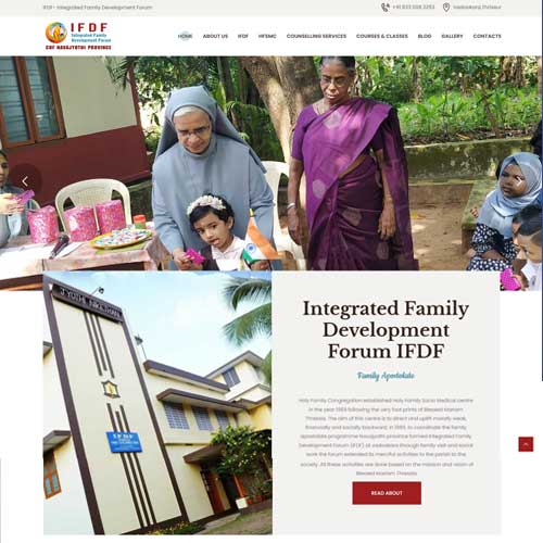 Integrated Family Development Forum IFDF Organization Trissur website Designing